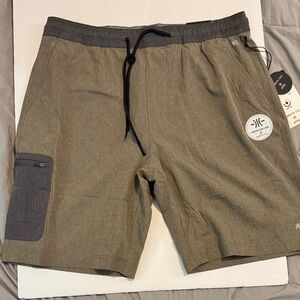 Kenneth Cole Olive and Charcoal Athletic Shorts